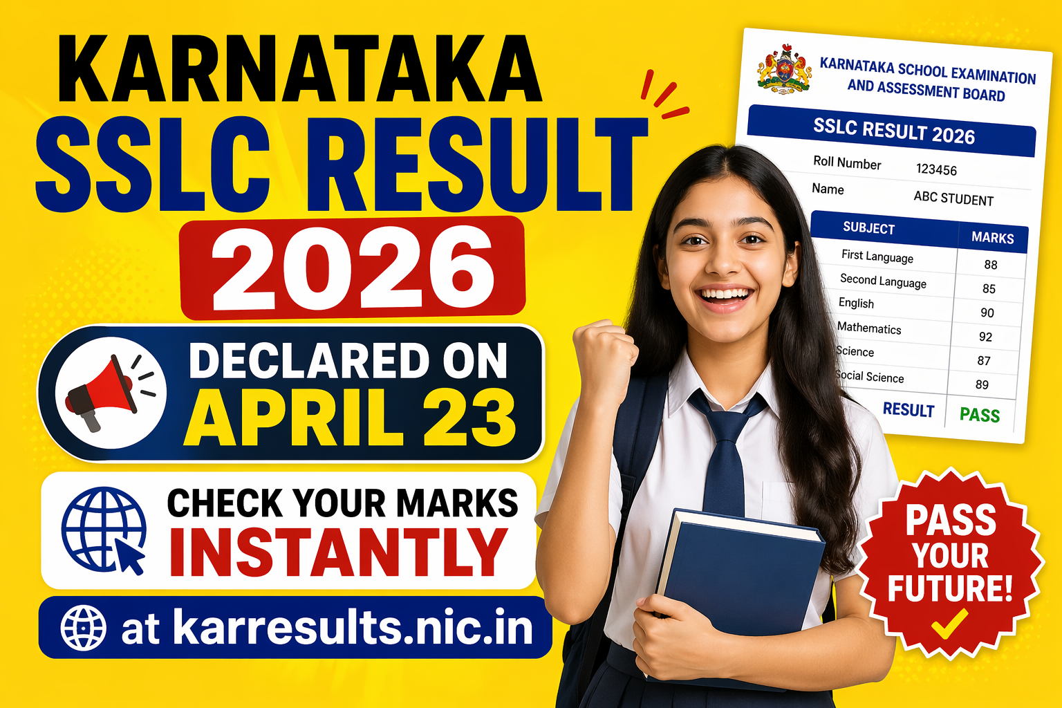 Karnataka SSLC Result 2026