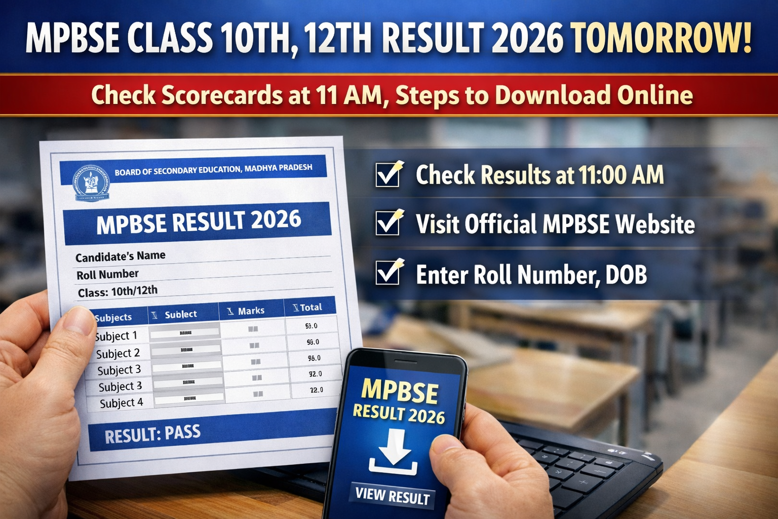 MPBSE Class 10th, 12th Result 2026